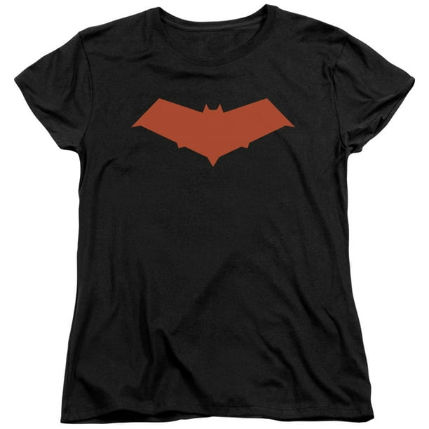 Batman RED HOOD Bat Shield Symbol Licensed Adult T-Shirt All Sizes 